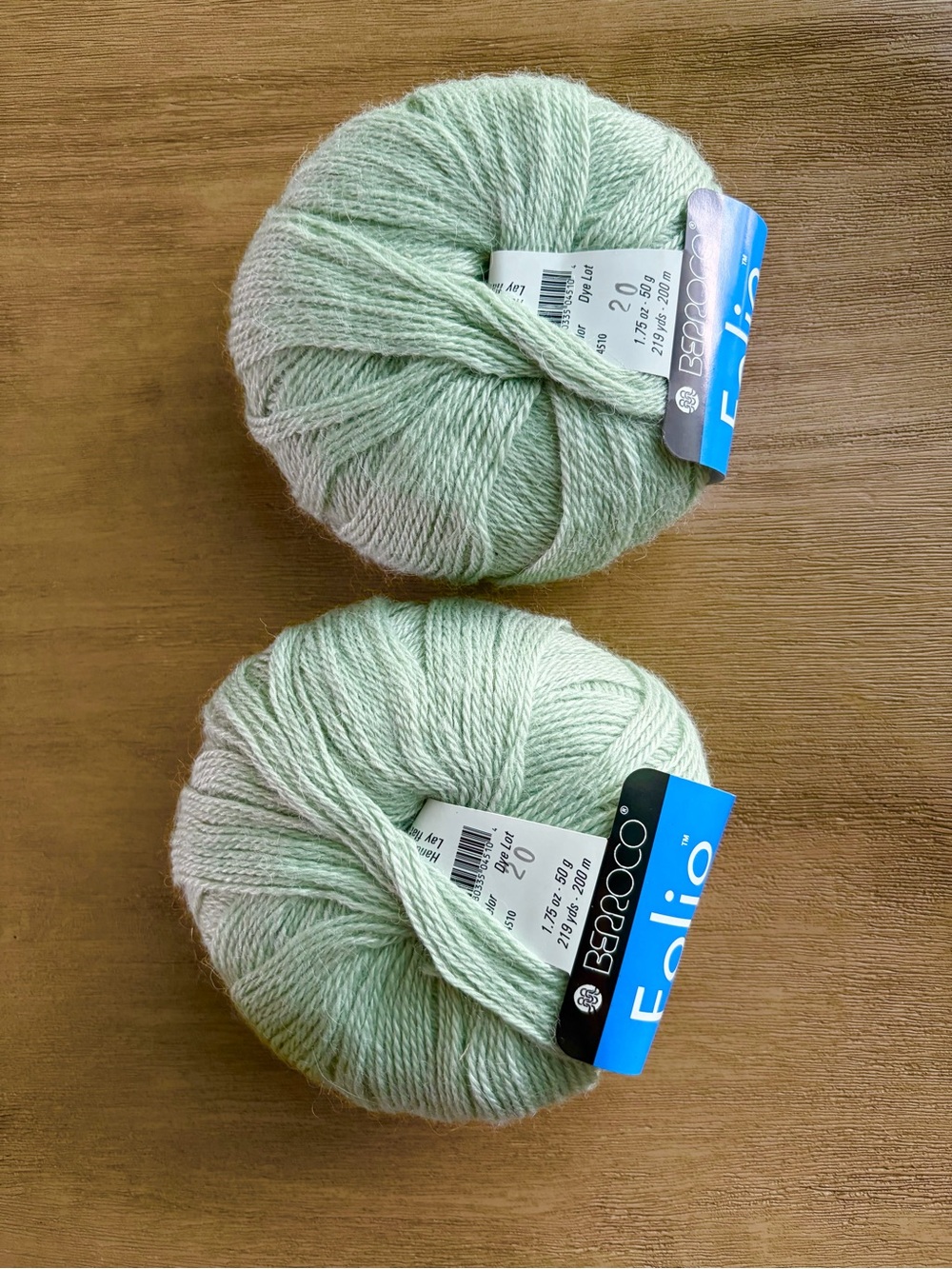 NWT Berroco Folio Lightweight Pale Mint Yarn - 2 Balls